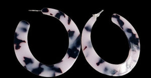 Black and white acrylic hoop earrings Kargo Fresh