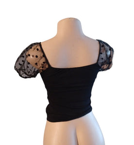 Black bardot crop top new small Kargo Fresh