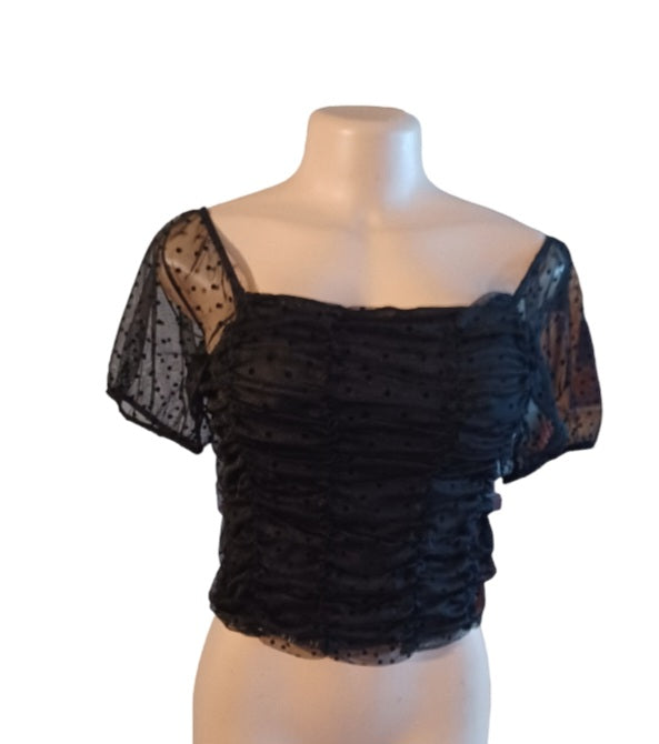 Black bardot crop top new small Kargo Fresh