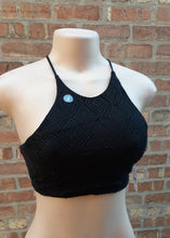 Load image into Gallery viewer, Black crochet Halter Top Small Kargo Fresh
