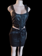 Load image into Gallery viewer, Black faux leather skirt set nwt Small Kargo Fresh
