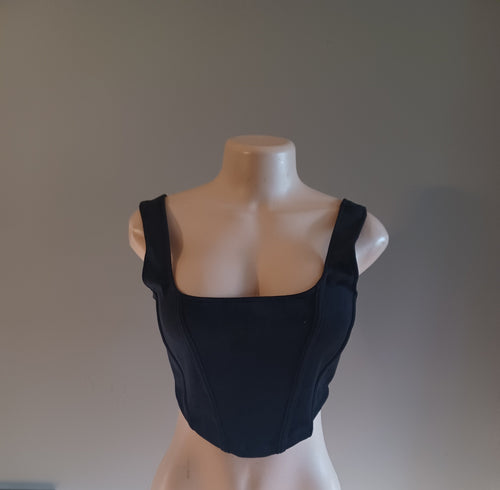 Black faux suede crop top new small Kargo Fresh