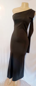 Black spandex One Sleeve Cocktail Dress small Kargo Fresh