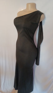 Black spandex One Sleeve Cocktail Dress small Kargo Fresh