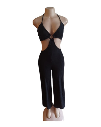 Black sweater knit jumpsuit new Medium Kargo Fresh