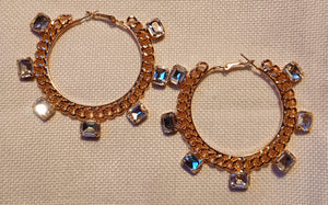 Blingy Rhinestone Hoop Earrings Kargo Fresh