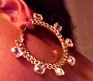 Blingy Rhinestone Hoop Earrings Kargo Fresh