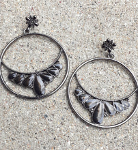 Load image into Gallery viewer, Bohemian Gun Metal Hoop Earrings Kargo Fresh
