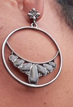 Load image into Gallery viewer, Bohemian Gun Metal Hoop Earrings Kargo Fresh
