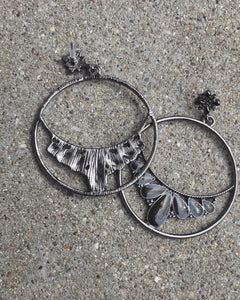 Bohemian Gun Metal Hoop Earrings Kargo Fresh
