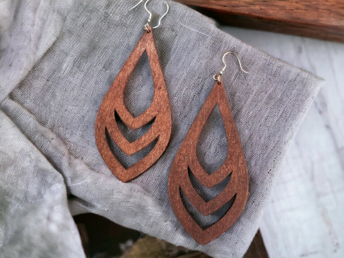 Boho Geometric Design Earrings Wooden Kargo Fresh