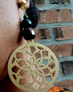 Boho  Handpainted Design Wooden Clip on Earrings Kargo Fresh