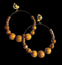Load image into Gallery viewer, Boho bead clip on hoops Kargo Fresh

