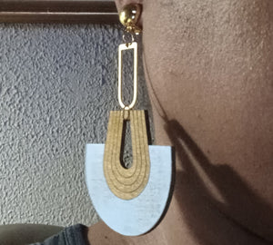 Boho chic wooden clip on earrings Kargo Fresh