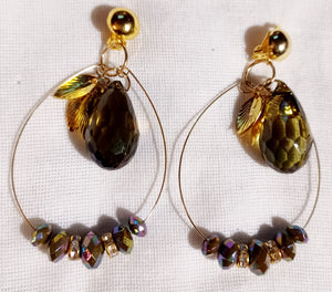 Boho crystal bead hoop clip on earrings Kargo Fresh