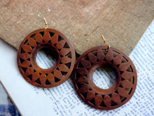 Load image into Gallery viewer, Boho medallion wooden hoops Kargo Fresh
