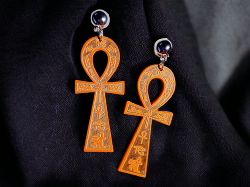 Carved Ankh Clip On Earrings Kargo Fresh