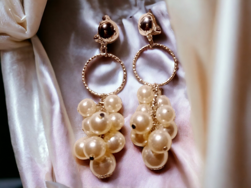 Chunky Abstract Faux Pearl Dangle Earrings Kargo Fresh