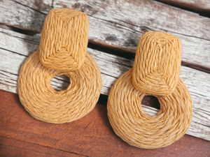 Chunky BOHO raffia hoops Kargo Fresh