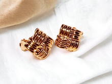 Load image into Gallery viewer, Chunky Clip on Cluster Square knot Stud Earrings Kargo Fresh

