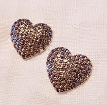 Load image into Gallery viewer, Chunky Clip on Rhinestone Cluster  Heart Stud Earrings Kargo Fresh
