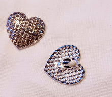 Load image into Gallery viewer, Chunky Clip on Rhinestone Cluster  Heart Stud Earrings Kargo Fresh
