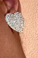 Load image into Gallery viewer, Chunky Clip on Rhinestone Cluster  Heart Stud Earrings Kargo Fresh

