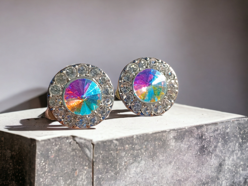 Chunky Clip on Rhinestone Cluster  Stud Earrings Kargo Fresh