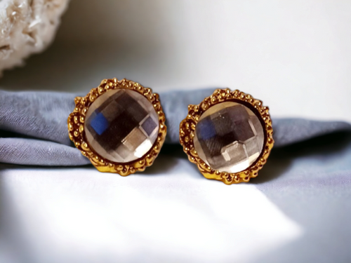 Chunky Clip on Rhinestone Cluster  Stud Earrings Kargo Fresh