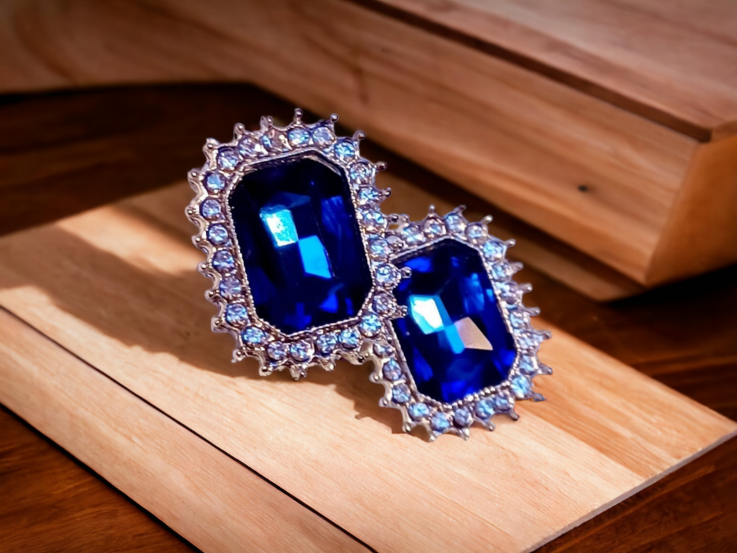 Chunky Clip on Rhinestone Cluster  Stud Earrings Kargo Fresh