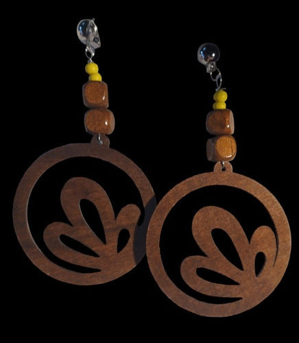 Chunky Handmade Wooden Clip Earrings Kargo Fresh