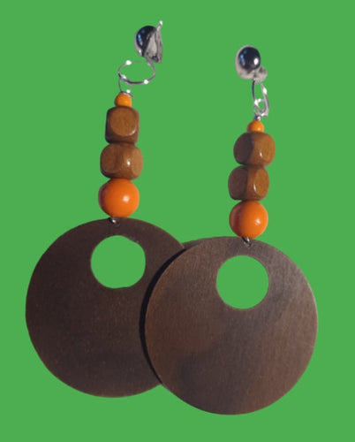 Chunky Handmade Wooden Clip Earrings Kargo Fresh