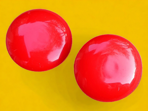 Chunky Pop art acrylic button clip on studs Red Kargo Fresh