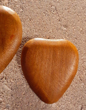 Load image into Gallery viewer, Chunky Wooden Clip On Heart Earrings Kargo Fresh
