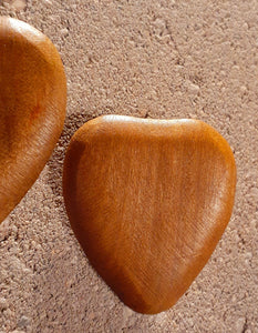 Chunky Wooden Clip On Heart Earrings Kargo Fresh