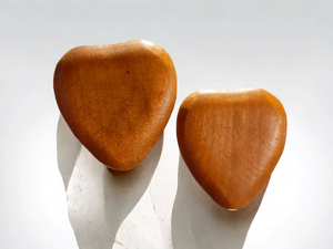 Chunky Wooden Clip On Heart Earrings Kargo Fresh