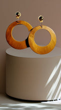 Load image into Gallery viewer, Chunky Wooden Hoop Clip Earrings Kargo Fresh
