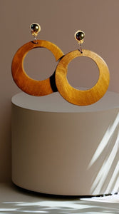 Chunky Wooden Hoop Clip Earrings Kargo Fresh