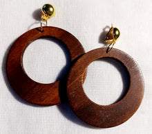 Load image into Gallery viewer, Chunky Wooden Hoop Clip Earrings Kargo Fresh
