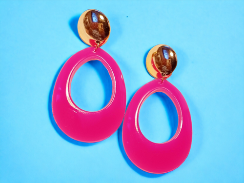 Chunky acrylic clip on hoop earrings Kargo Fresh