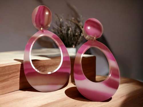Chunky acrylic clip on hoop earrings Kargo Fresh