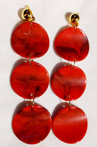 Chunky acrylic dangle clip on earrings Kargo Fresh