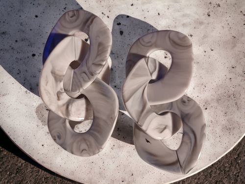 Chunky acrylic knot clip on earrings Kargo Fresh