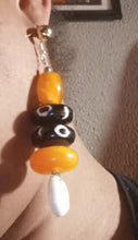 Load image into Gallery viewer, Chunky bear and cowrie shell earrings handmade Kargo Fresh
