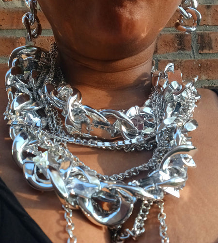 Chunky chain necklace and clip on earrings set Kargo Fresh