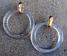 Load image into Gallery viewer, Chunky clear acrylic hoop earrings Kargo Fresh
