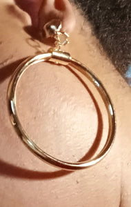 Chunky gold metal clip on hoop Earrings Kargo Fresh