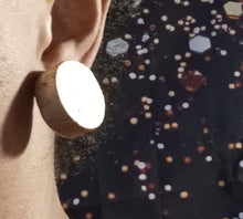 Load image into Gallery viewer, Chunky habdpainted wooden stud Clip On earrings Kargo Fresh
