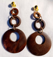 Load image into Gallery viewer, Chunky handmade Natural Wood Clip On Earrings Kargo Fresh
