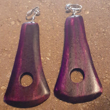 Load image into Gallery viewer, Chunky handmade Natural Wood Clip On Earrings Kargo Fresh
